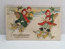 1912 Herzlichen Gluckwunsch Zum Neuen Jahre German Happy New Year Post Card