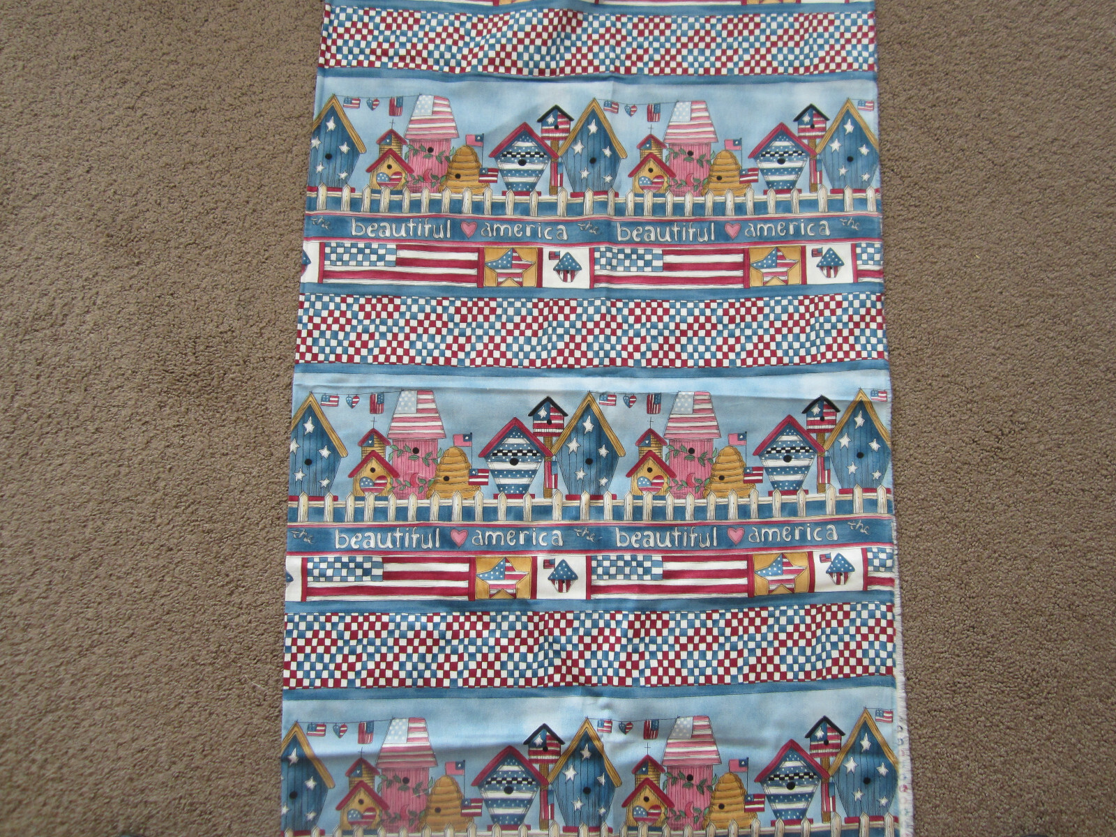 1 1/4 yd Alma Lynne "Alamerica - 1" Birdhouses For Hi-Fashion Fabrics Cotton