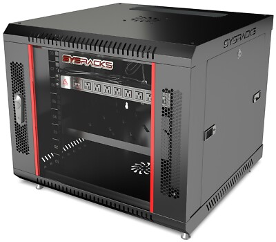 9U 24'' Deep Wall Mount IT Network Server Rack Cabinet Enclosure 