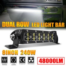 8inch 240w Dual Row Led Work Light Bar Spot Driving Offroad 4wd Atv Truck 910