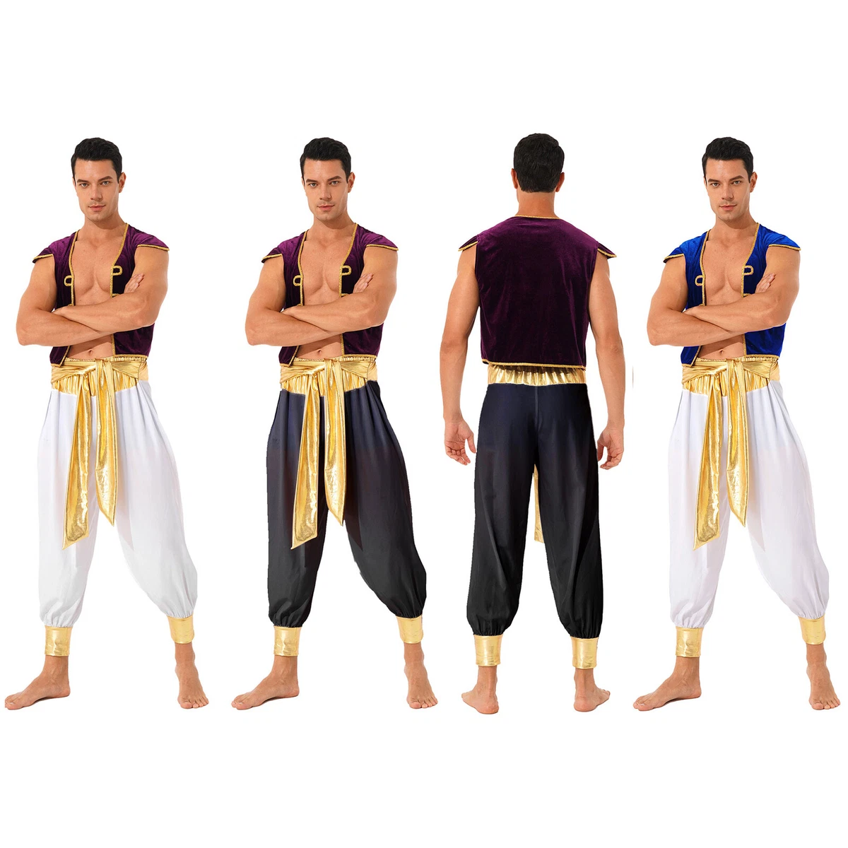 Men s Two Piece Halloween Party Arabian Prince Cosplay Fancy Outfits Costume