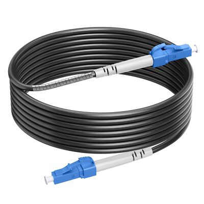 20m/66ft Outdoor Simplex Fiber Optic Cable OS2 LC to LC Single Mode Fiber Pat...