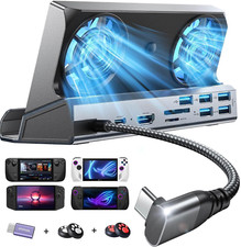 13-in-1 Dual Cooling Fan 5 USB Ports and 4K 60Hz Docking Station for Steam Deck