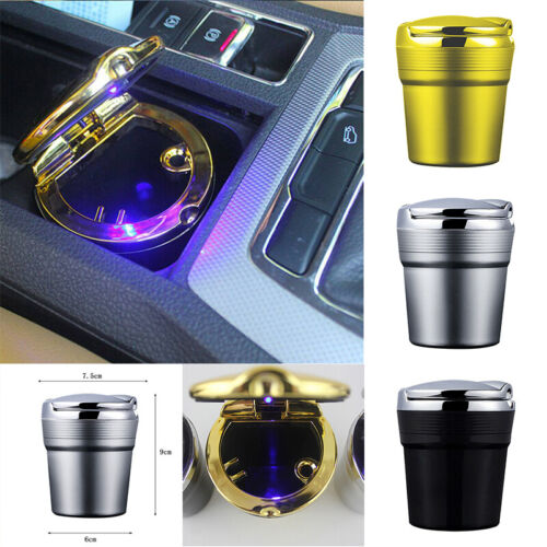 Auto Car Ashtray NEW Portable Car Cigarette Ashtray Cup Holder Universal LED - Picture 1 of 10