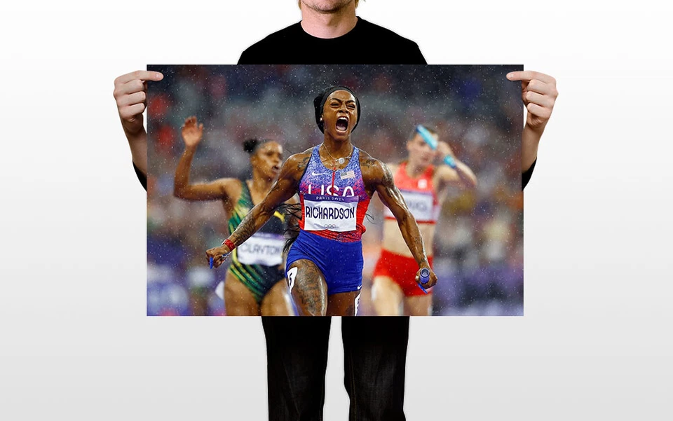 Sha'carri Richardson Atleta EE. UU. 4x100m 2024 Juegos de Verano Campeones - PÓSTER 20"x30" Foto 3 de 3