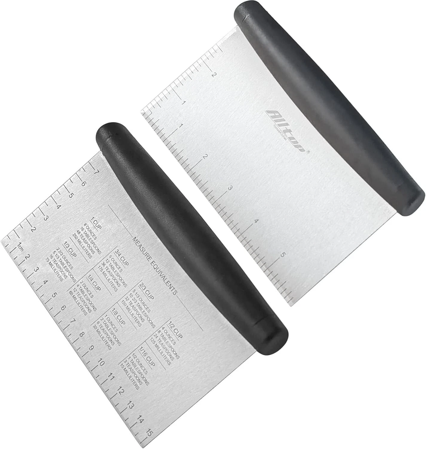 ALLTOP Bench Scraper & Chopper - Stainless Steel Blade Knife - Set of 2
Opens in a new window or tab