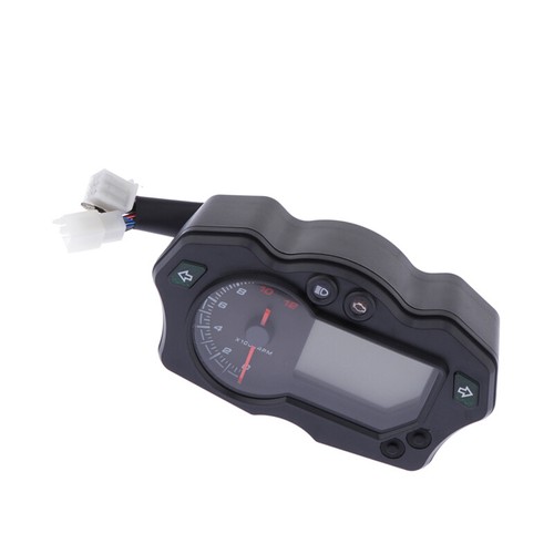1 Pc DC12V Motorcycle LCD Speedometer 7 Color Tachometer Odometer Gauge 12000RPM - Picture 3 of 11