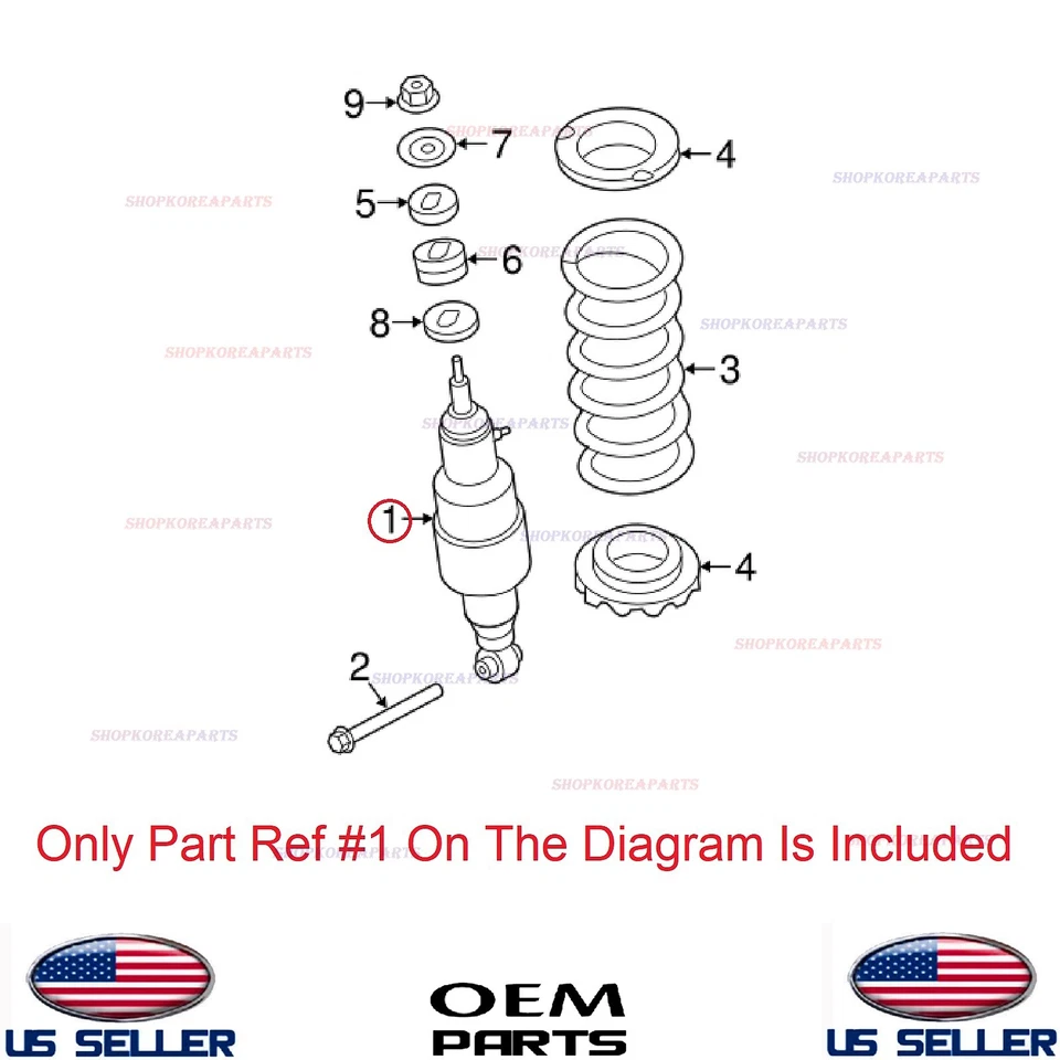 Amortecedor traseiro genuíno ⭐OEM⭐ Nissan Armada Infiniti QX56 QX80 sem ativo - Imagem 4 de 4