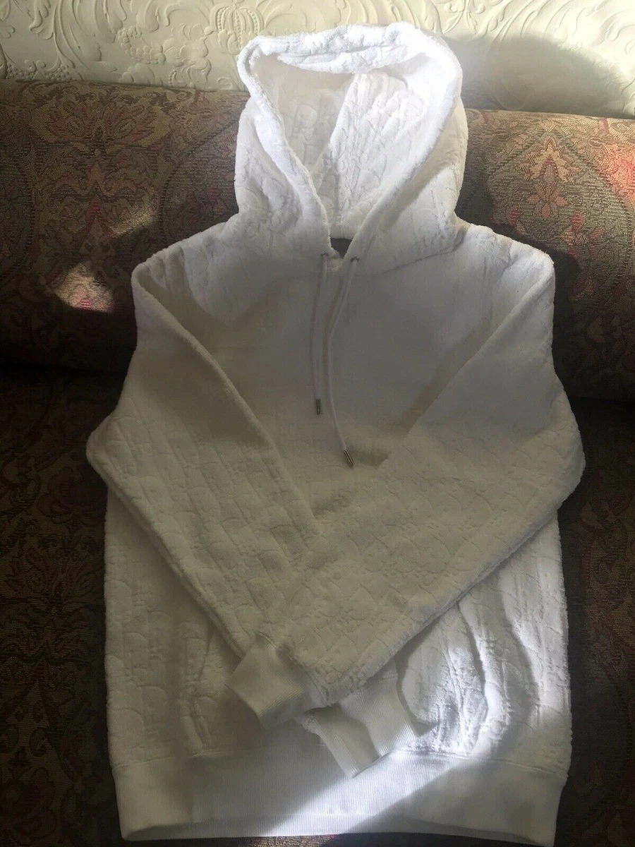 Dior Oblique Hoodie Oversized Mens White Terry Cotton Jacquard With Motif  Size S | eBay