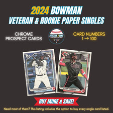 2024 Bowman • Veteran & Rookie Paper Singles • Card #1 thru Card #100