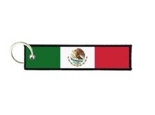Keychain Key Man Woman Fabric Embroidered Printed Mexico Mexican Flag