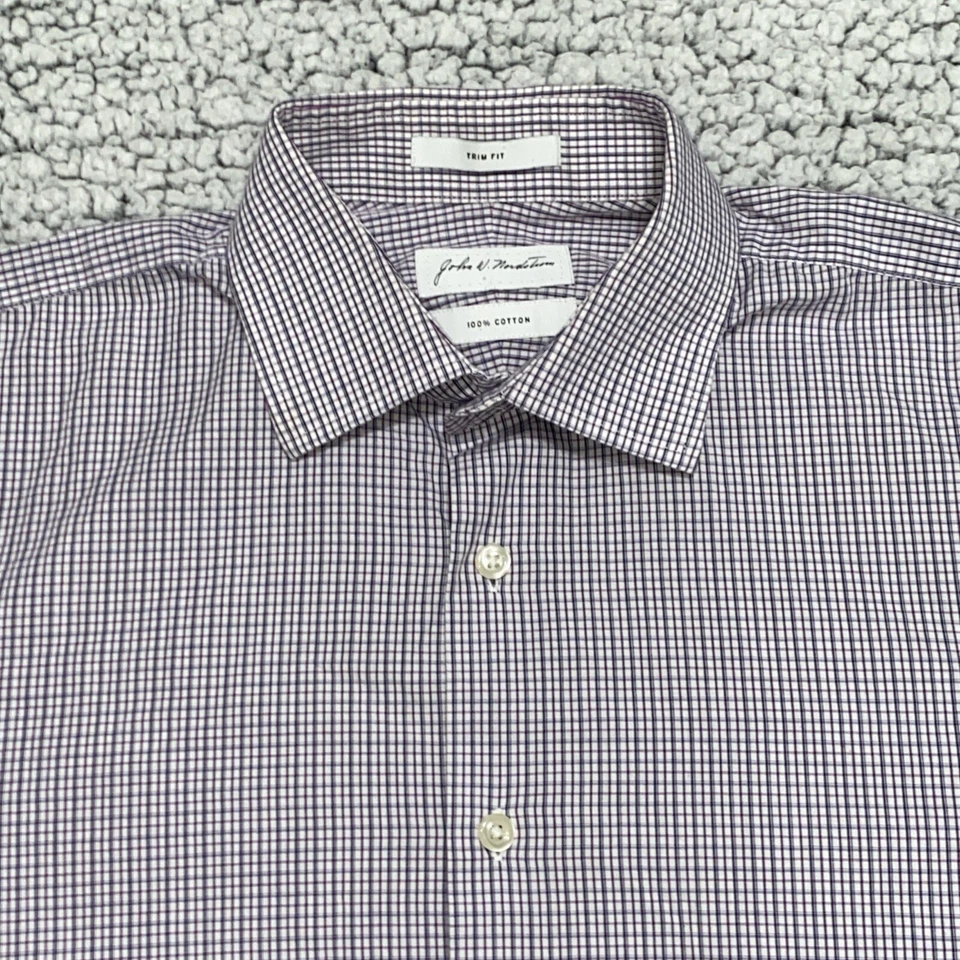 John W Nordstrom Dress Button Down Shirt Mens 15 32/33 S Trim Fit - Image 3 of 4