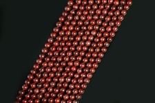 Natural Dark Red Jasper Gemstone Round Smooth Beads String For Jewelry 15.5"