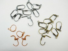 20 Plated Brass Metal Hinged Leverback Earring Findings - assorted finishes