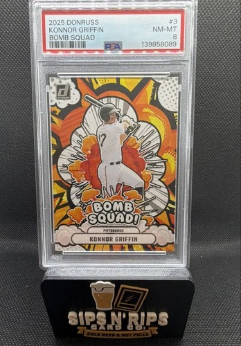 2025 Panini Donruss - Bomb Squad Konnor Griffin #3 (RC) PSA 8