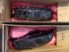 Smoke LED Halo Projector Headlights Fits 1998-2002 Honda Accord Head Lamps NIB