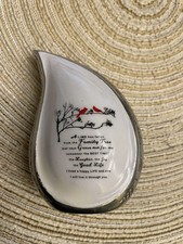 Family Tree - Tear Drop Urn - Urn For Human Ashes Woman/Man 3 in White Polished