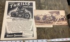 Vtg Advertising Brochure 1937 Knucklehead UL Harley Article Akron Sign Poster!