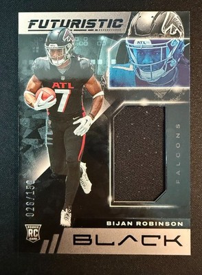 2023 Panini Black Bijan Robinson Futuristic RC Memorabilia /150 FUT-25 Falcons