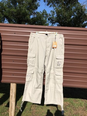 BRANDIT Pure Vintage Trousers White  4xl drawstring Legs Cargo Pants Appx 42/38