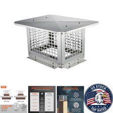 Wind-Resistant Chimney Cap, 13x9 Inch Stainless Steel for -Round Safety