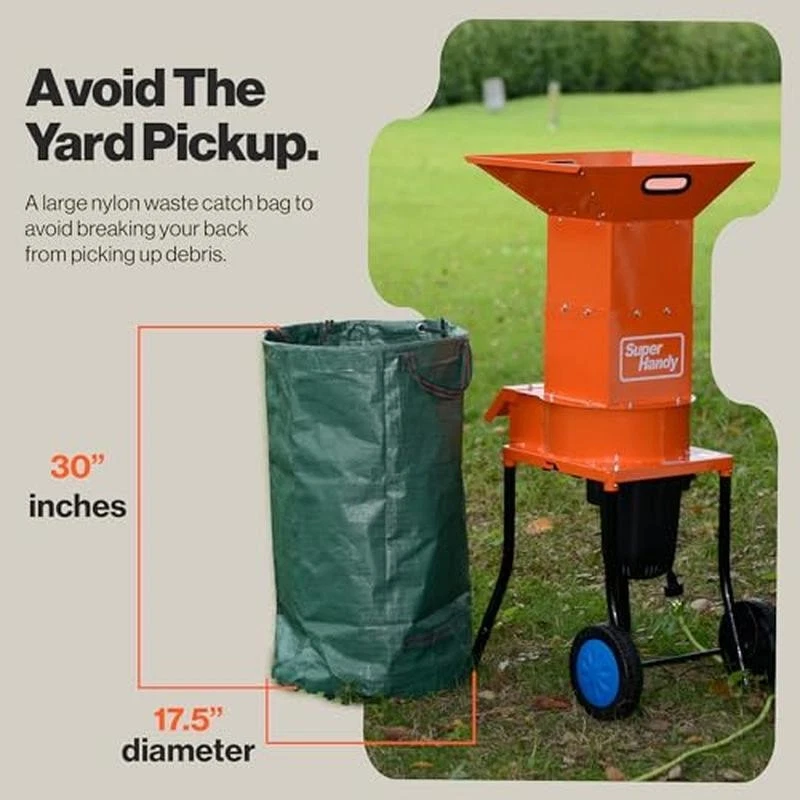 Trituradora de hojas eléctrica de alta resistencia 15AMP 120V ecológica uso en exteriores Foto 3 de 4