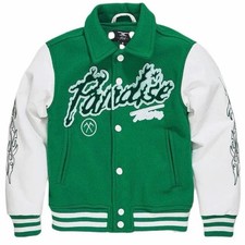 JORDAN CRAIG PARADISE TOUR VARSITY TEAM JACKET WOOL PATCH GREEN WHITE KIDS BOYS