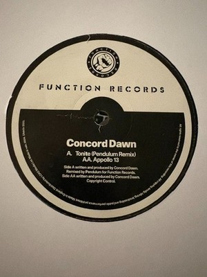 Concord Dawn   Tonite (Pendulum Remix) / Appollo 13 12'' Drum & Bass Vinyl
