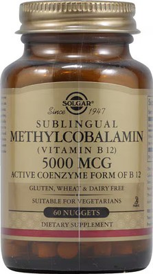 2 X Solgar Methylcobalamin Sublingual Vitamin B12 -- 5000 mcg - 60 Nuggets
