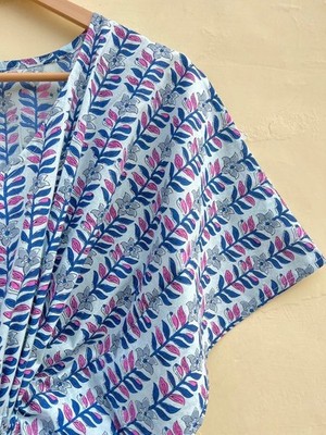 100% Cotton Caftan Indian Handmade Printed Kaftan Beach ,Floral Night Dress
