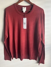 Calvin Klein Men's Extra Fine Merino Wool Blend Sweater Burgundy Size Large NWT