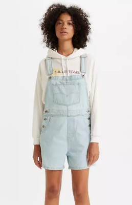 Levi´s Damen Overall Jeans Silvertab Shortalls Jumpsuit, Hellblau, XS