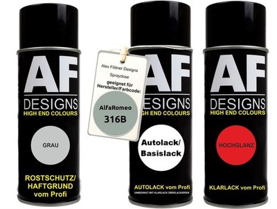 Spraydose Set für AlfaRomeo 316B Verde Artic Metallic Autolack Klarlack Grundier