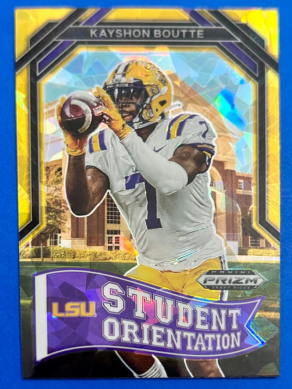 Kayshon Boutte Panini Prizm Draft Picks Student Orientation #SO9 Gold Ice