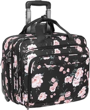 15.6 inch Rolling Laptop Bag Computer Case with Belt Briefcase for Work Travel