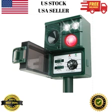 NEW Premium Ultrasonic Solar Animal Repellent, 3-In-1 Squirrel Repellent Cat Dee