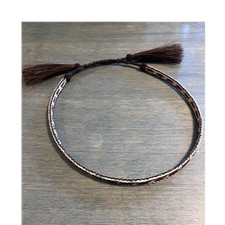 Braided Horsehair Hat Band with Tassels Brown Tan Western Style