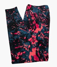 TC LuLaRoe Leggings  PINK TEAL BLACK SPLATTER TIE DYE  SIZE 12-18 Tall  Curvy