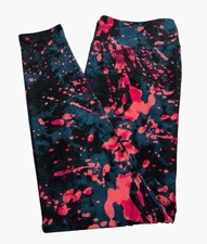 TC LuLaRoe Leggings ~ PINK TEAL BLACK SPLATTER TIE DYE ~ SIZE 12-18 Tall & Curvy