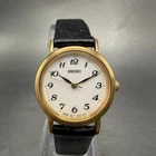 Seiko Watch Women 23mm White Dial Gold Tone Round 1N01-0BA0 New Battery Vintage
