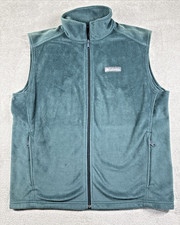 Columbia Men's Fleece Full Zip Vest with Pockets Green/Blue Size Large