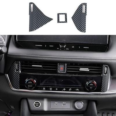 For Nissan X-TRAIL Rogue 21-22 ABS Carbon Fiber Central Console AC Switch Panel