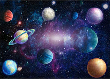 Outer Space Backdrop Starry Galaxy Banner for Baby Boys Girls Planet