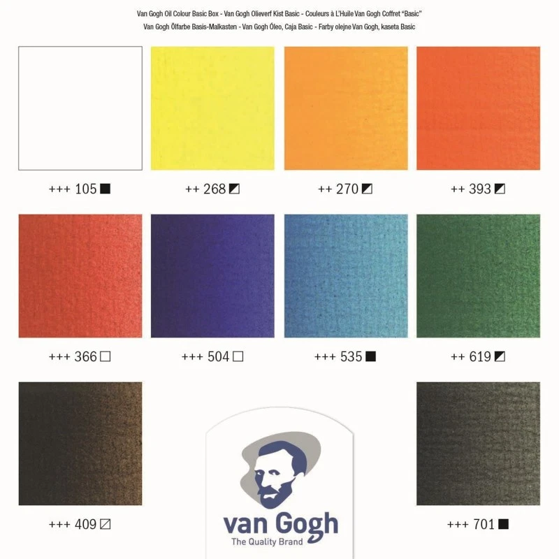 Coffret en bois 10 tubes 40ml peinture à l'huile Van Gogh et accessoires - Photo 3/3