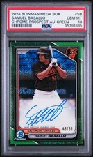 Samuel Basallo Bowman Mega Box Green Mojo /99 Auto PSA 10 Baltimore Orioles