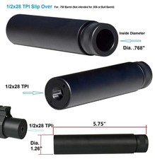 1/2X28 TPI For .22LR .223 5.7X28 Slip Over Barrel Cover Solid Aluminum Tube