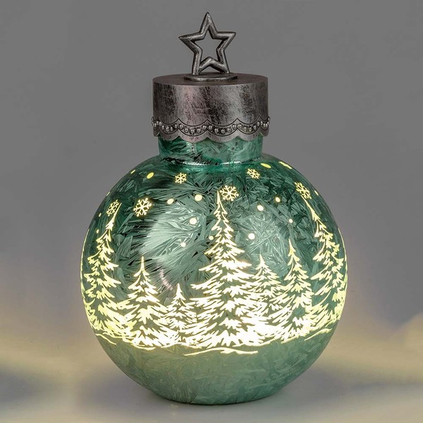 Deko-Kugel 28 O. 33Cm Frosty-Mint Led-Licht Sterne BäUme formano Weihnachtskugel-image