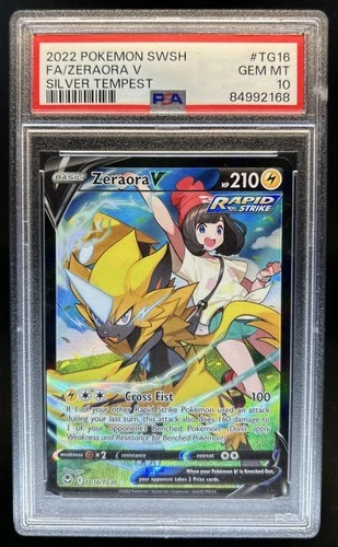 2022 Pokemon SWSH Silver Tempest Zeraora V Trainer Gallery #TG16/TG30 PSA 10