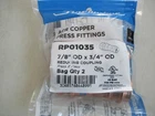 Streamline RP01035 ACR Copper 7/8" x 3/4" Reducing Coupling Bag Qty 2