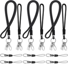 6 St&uuml;ck Schl&uuml;sselb&auml;nder, Lang & Kurz mit Karabiner, Abnehmbare Schnalle schwarz